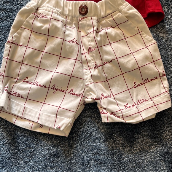 Red Shirt & White Shorts - Picture 2 of 3